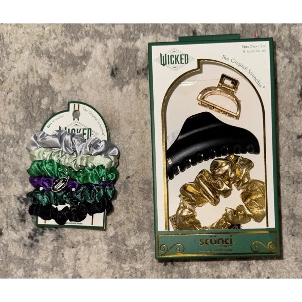 CONAIR Scunci Wicked Hair Scrunchie and Claw Clips Set Of 2 Gift Sets New